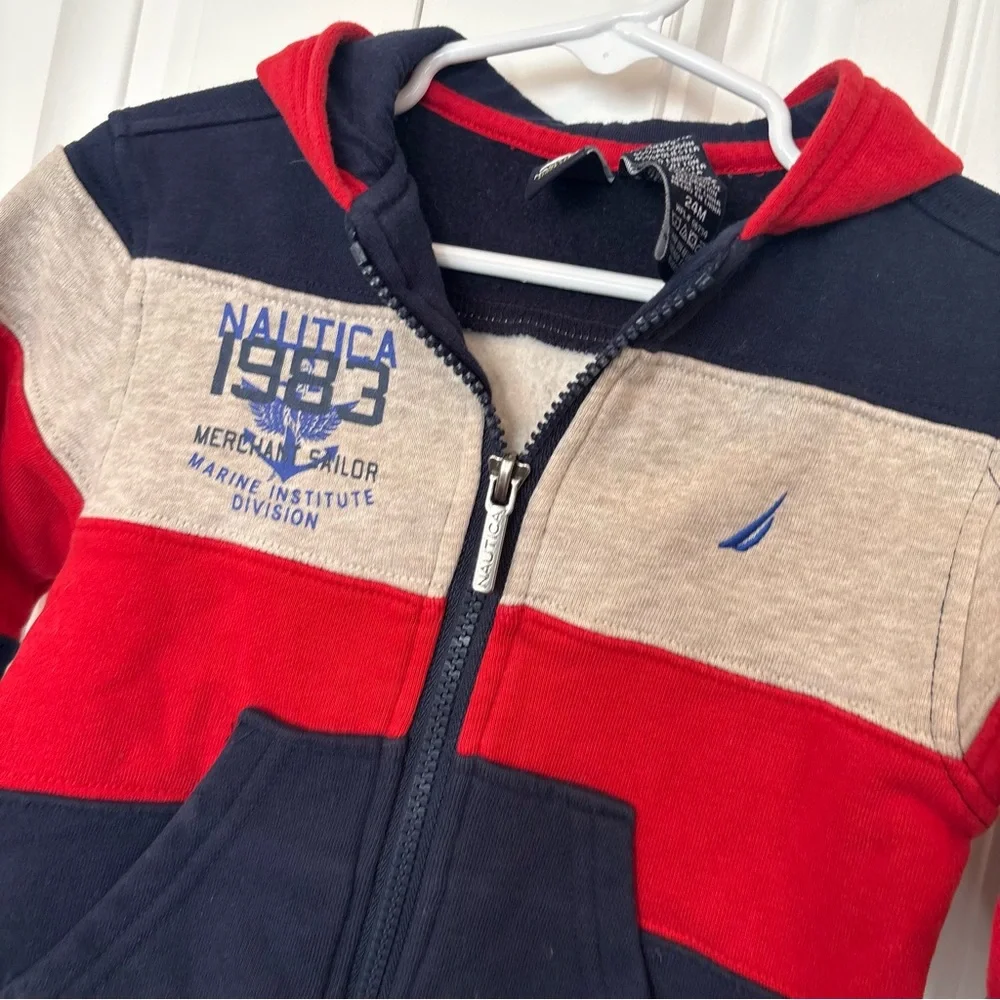 Nautica Stripe Zip Up Jacket Size 24‎ Months